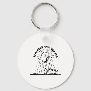 Remember Who You Are Funny Chicken Shirt Dinosaur  Key Ring