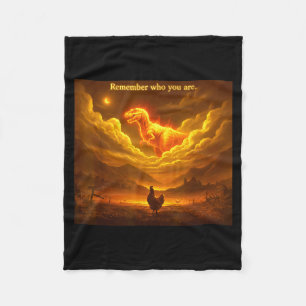 Remember Who You Are Funny Evolution Meme Chicken  Fleece Blanket