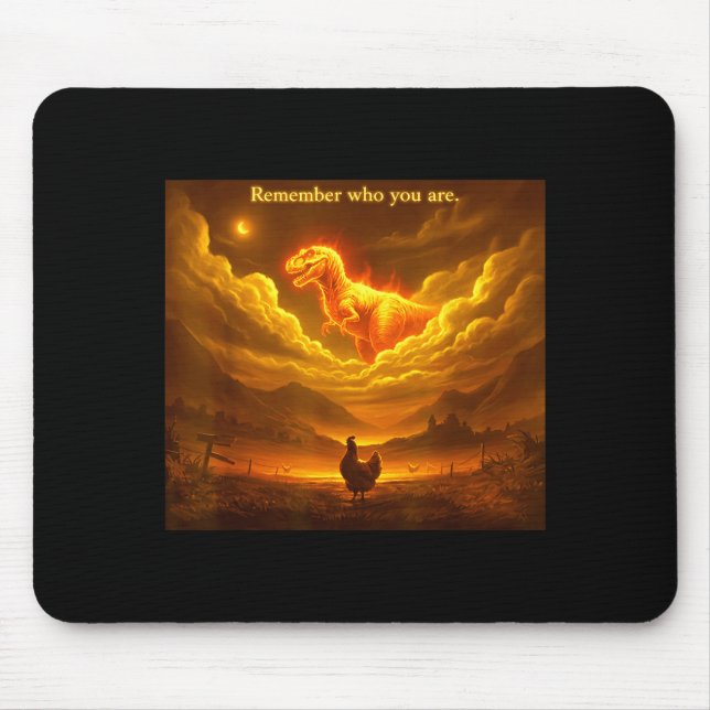 Remember Who You Are Funny Evolution Meme Chicken  Mouse Mat (Front)