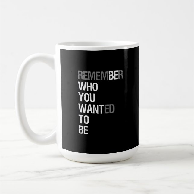 Remember Who You Wanted to Be – Motivational Quote Coffee Mug (Left)