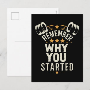 Remember Why You Started. Gym Motivational Holiday Postcard