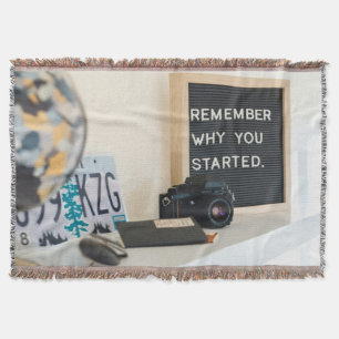 Remember why you started Motivation Fun Throw Blanket