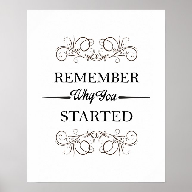 Remember why you started poster (Front)