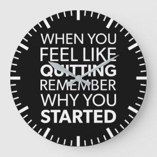 Remember Why You Started - Workout Inspirational Large Clock