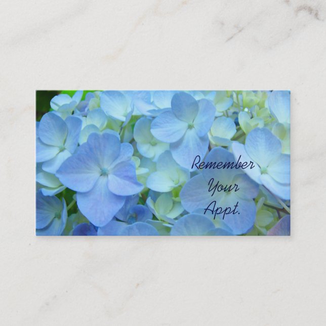 Remember Your Appt cards Blue Floral Reminder (Front)