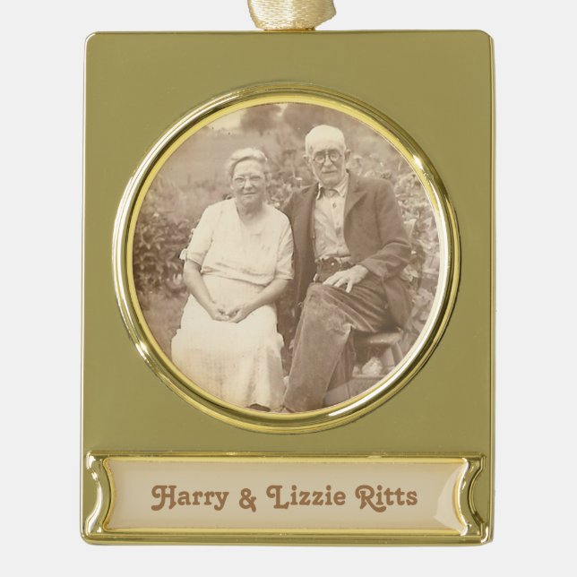 Remember Your Family Gold Plated Banner Ornament (Front)