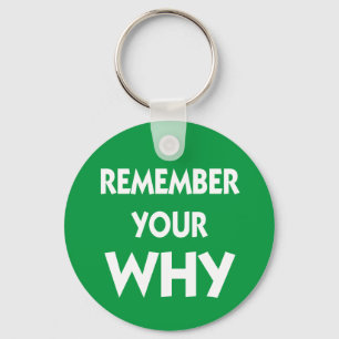 Remember your Why inspirational saying Key Ring