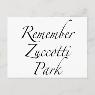 Remember Zuccotti Park Occupy Protests Postcard
