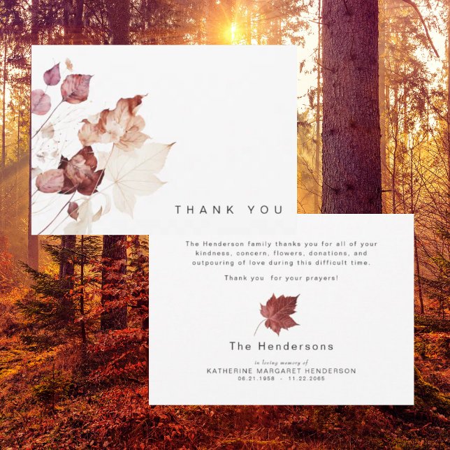 Rememberance Fall Foliage Funeral Thank You (Creator Uploaded)