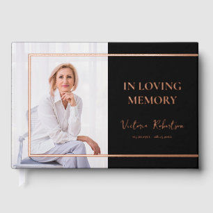 Rememberance Keepsake Modern  Memorial Funeral Guest Book