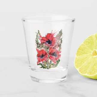 Rememberance Poppies with Tommy Soldiers Shot Glass