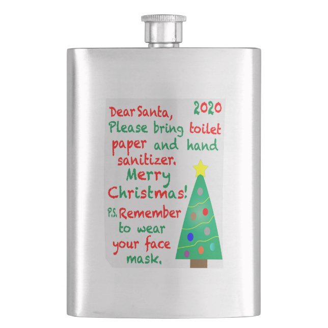 Remembering 2020 Christmas Hip Flask (Front)