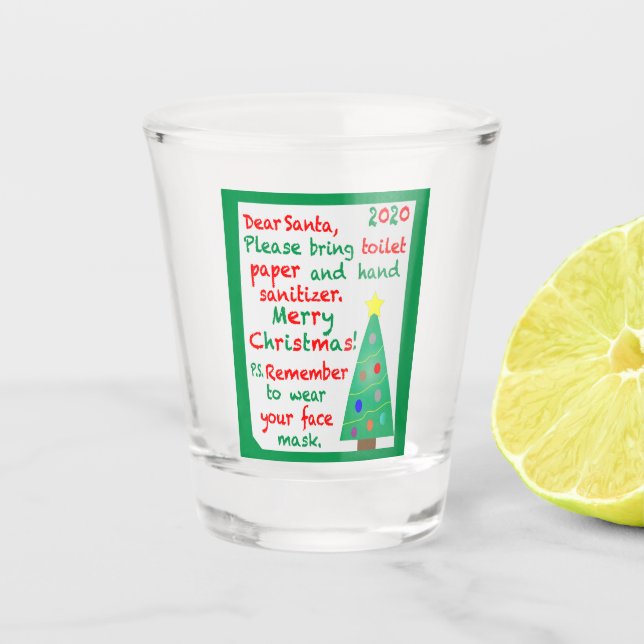 Remembering 2020 Christmas Shot Glass (Front)
