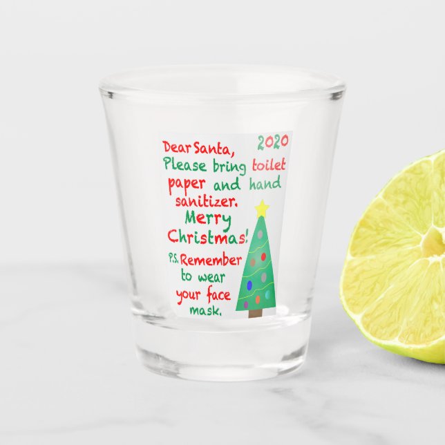 Remembering 2020 Christmas Shot Glass (Front)