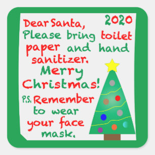 Remembering 2020 Christmas Square Sticker