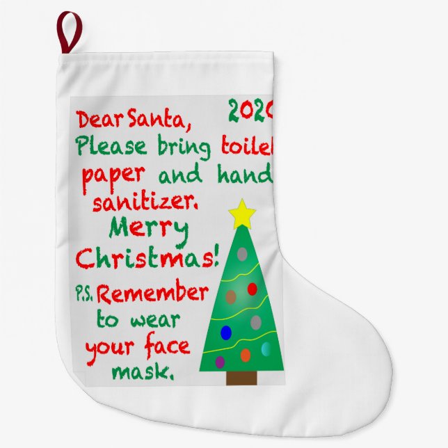 Remembering 2020 large christmas stocking (Front)
