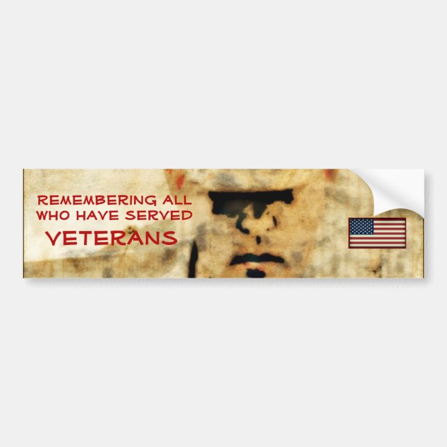 Remembering All Who Have Served Vet Bumper Sticker (Front)
