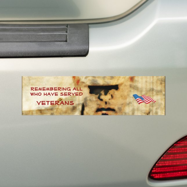 Remembering All Who Have Served Vet Bumper Sticker (On Car)