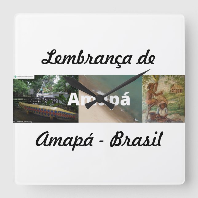 Remembering Amapá Square Wall Clock (Front)