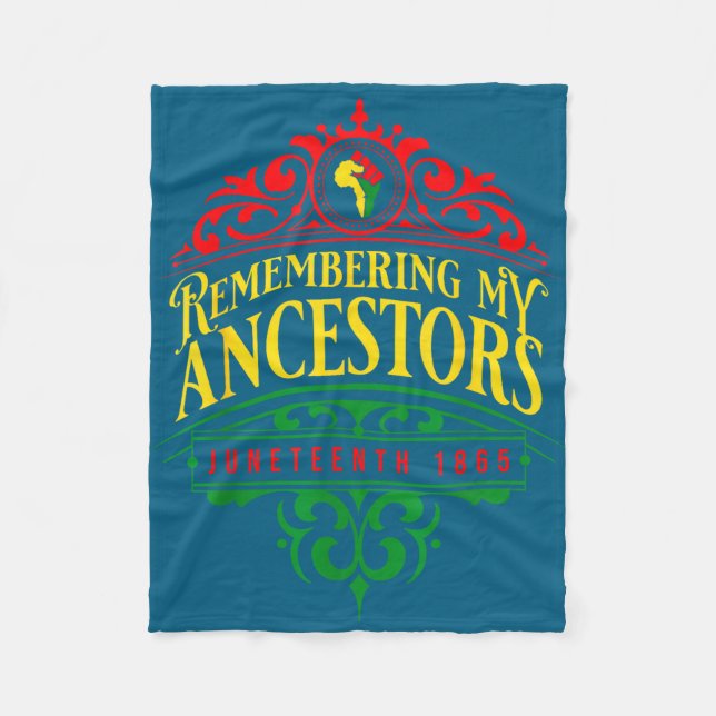 Remembering ancestors juneteenth 1865 pride black fleece blanket (Front)