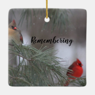 Remembering Cardinal Ceramic Ornament