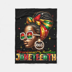 Remembering My Ancestors Juneteenth African Black Fleece Blanket