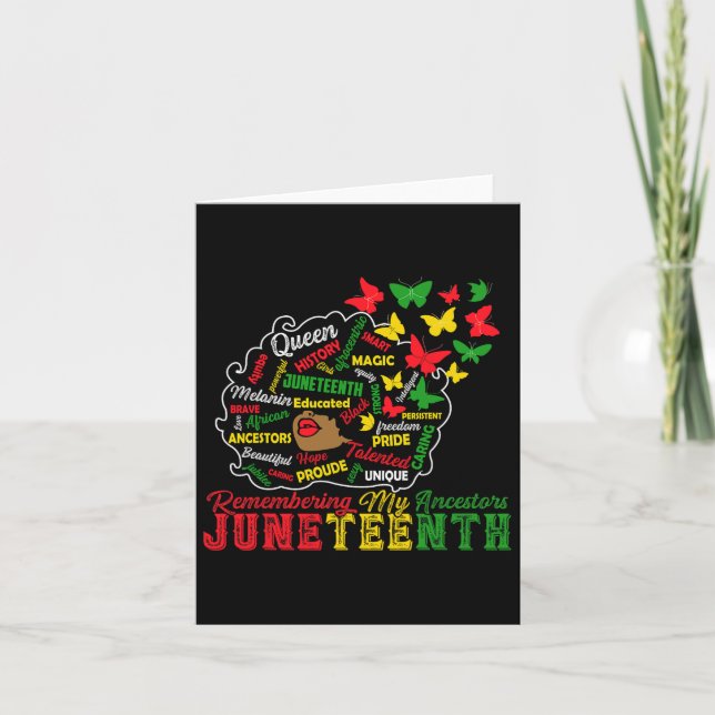 Remembering My Ancestors Juneteenth Celebrate Blac Card (Front)