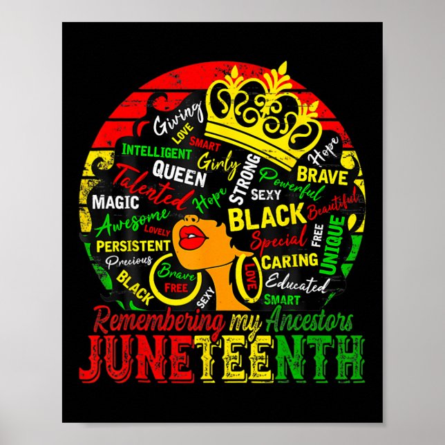 Remembering My Ancestors Juneteenth Celebrate Blac Poster (Front)