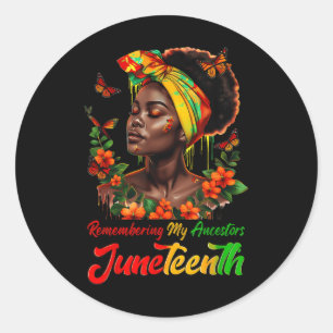 Remembering My Ancestors Juneteenth Natural Hair B Classic Round Sticker