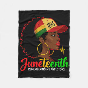 Remembering My Ancestors Juneteenth Natural Hair B Fleece Blanket