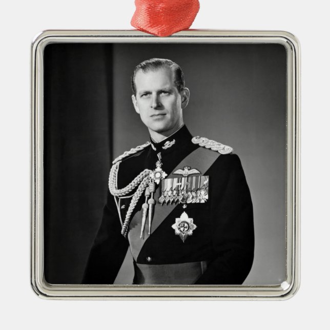Remembering Prince Philip 1921-2021 Metal Tree Decoration (Front)