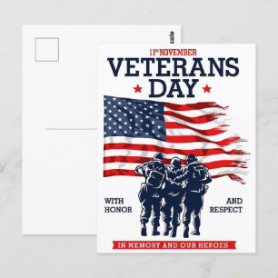 Remembering the Brave on Veterans Day Postcard
