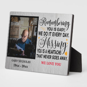 Remembering You Memorial Quote Personalised Photo Plaque