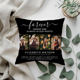 Remembrance 4 Photo Collage Forever in Our Hearts Cushion