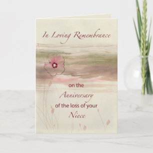 Remembrance Anniversary of Loss of Niece Flowers Card