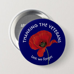 Remembrance   Armistice Day   VETERANS   Poppy 7.5 Cm Round Badge