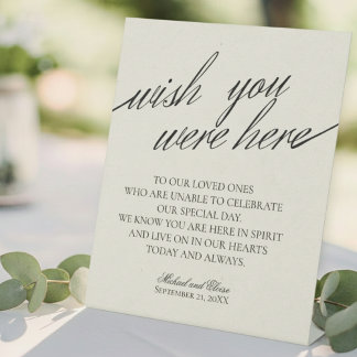 Remembrance Black & White In Loving Memory Wedding Pedestal Sign