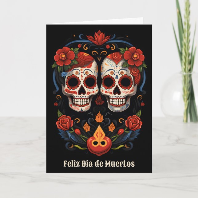  🌹Remembrance Blooms: Dia de Muertos Tribute 🌹 Holiday Card (Front)