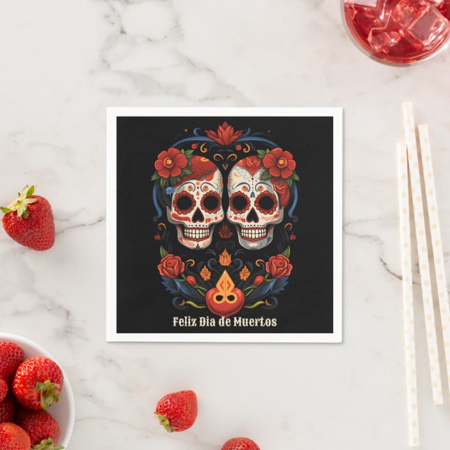  🌹Remembrance Blooms: Dia de Muertos Tribute 🌹 Napkin (Insitu)