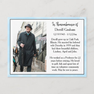 Remembrance Card for Funeral Or Memorial Keepsake