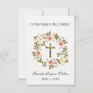 Remembrance Confirmation Crucifix Rose
