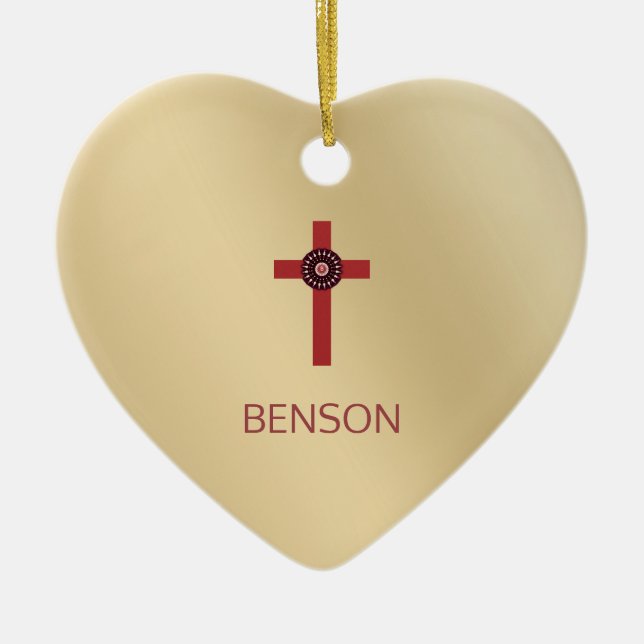 Remembrance Cross Personalized Pet Memorial Ceramic Tree Decoration (Front)