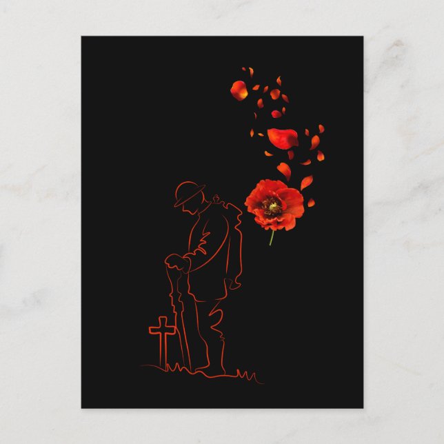 Remembrance Day Poppy Lest We Forget Canada Postcard (Front)