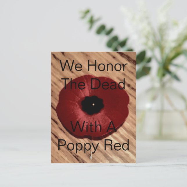 Remembrance Day Poppy Postcard (Standing Front)