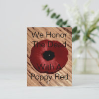 Remembrance Day Poppy Postcard