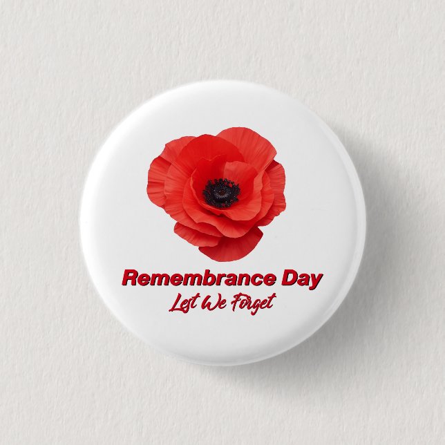 Remembrance Day. Veterans Day 3 Cm Round Badge (Front)