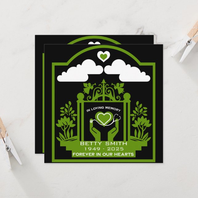  Remembrance Funeral Gift For A Nurse Card (Front/Back In Situ)