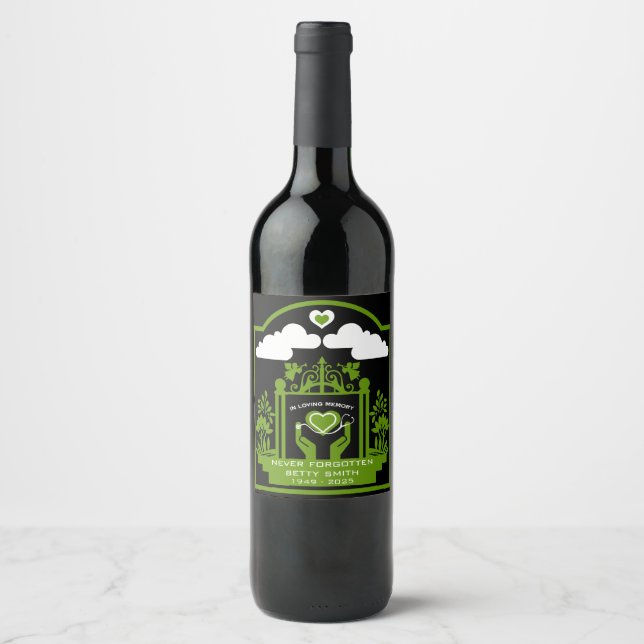  Remembrance Funeral Gift For A Nurse Wine Label (Front)