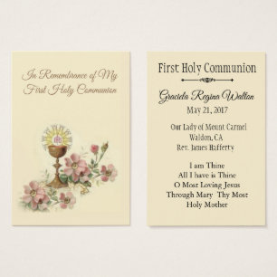 Remembrance Holy Card Chalice First Holy Communion