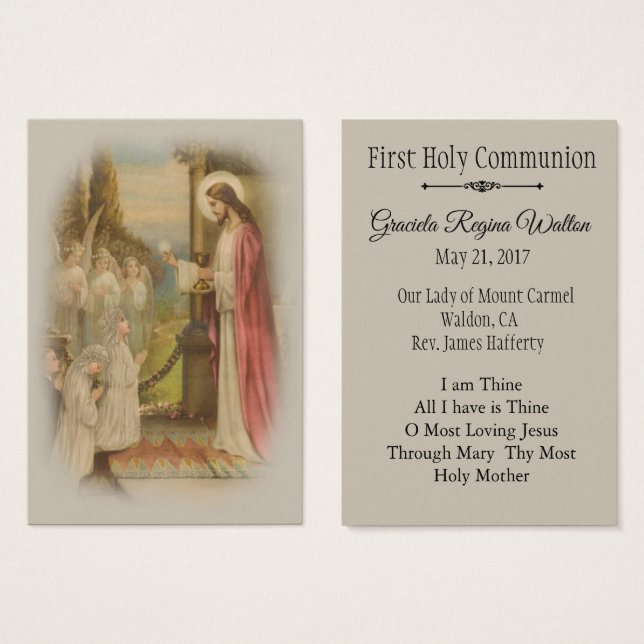 Remembrance Holy Card Child First Holy Communion (Front & Back)